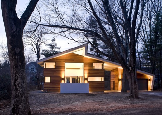 Front elevation at dusk