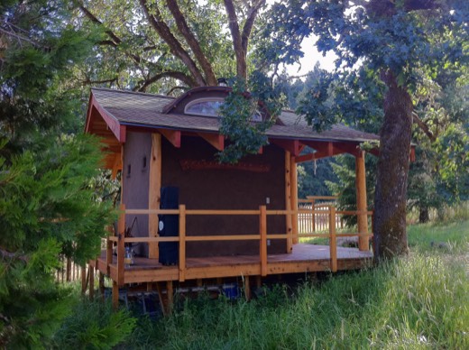 The sauna at evening