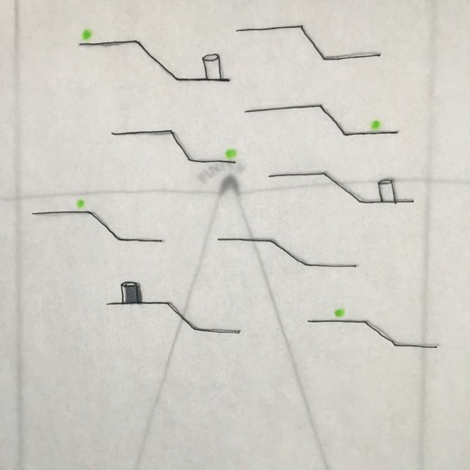 Level, on tracing paper